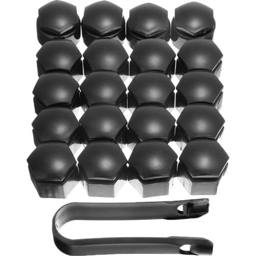 20pcs Car Styling Black 19mm Universal Wheel Lug Nut Bolt Center Cover Cap Protector Dust Proof Bolt Rim with Removal Tool