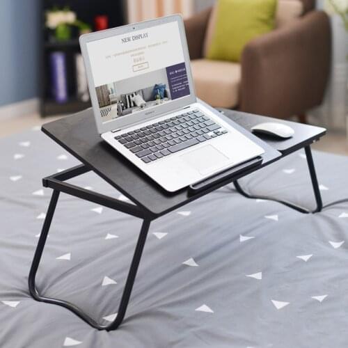 Adjustable Wooden Laptop Desk and Bed Tray Table Rack Shelf Dormitory Tilting Surface for Computer Notebook Book Studying Table