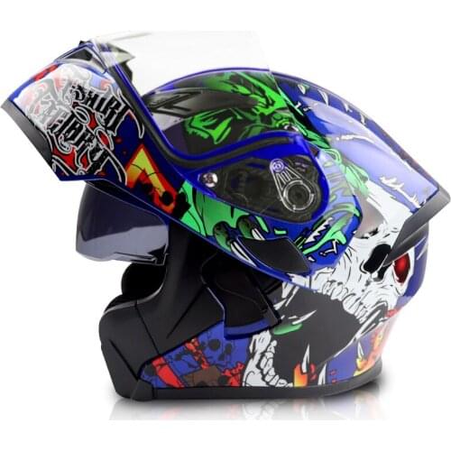 2022 New Motorcycle Helmet Modular Flip Up Motorbike Moped Street Bike Racing Casco Moto Helmet With Bluetooth Space