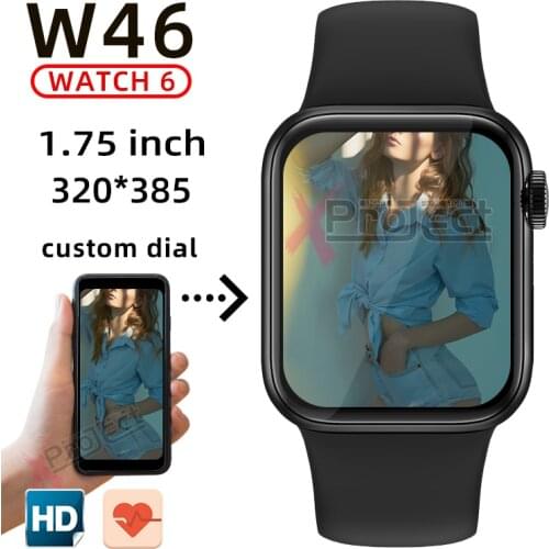 Smart watch W46 watch series 6 smartwatch 2021 Fitness bracelet Heart Rate Women Men watches pk iwo 12 13 AK76 W26 W34 pro HW12
