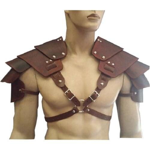 Medieval Steampunk Pauldrons Leather Rivet Viking Warrior Gladiator Samurai Knight Battle Shoulder Armor Costume Party Props Men