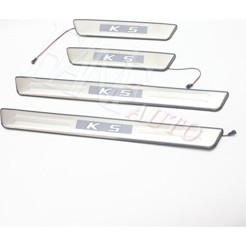 Stainless Steel Led Door Sill Scuff Plate Guard Sills Protector Trim For KIA Optima K5 2011-2015