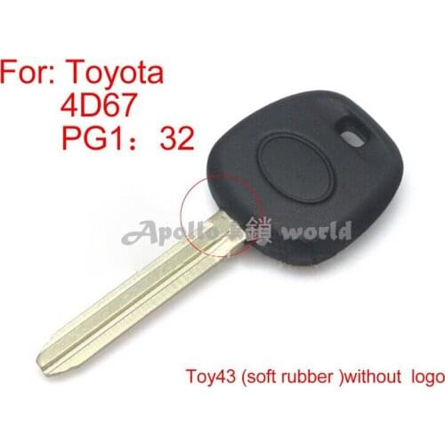 Top Quality Transponder Key For Toyota With ID4D67 Chip PG1:32 Without Logo 5PCS/lot