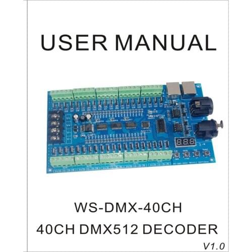 WS-40CH-BAN DMX512 40CH LED Controller Decoder RGBW DC7V-24V input 10Group 16bit 1Ax40channel output for RGBW Led lights strip