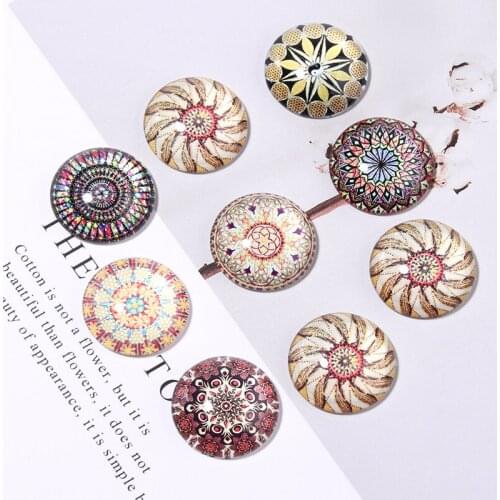 Xinyao 20Pcs Flower Glass Cabochon Tray Base Accessories for DIY Jewelry Making