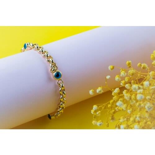 100% 925 Sterling Silver size 16/17cm High Quality evil eye bead stone for womens Bracelet ​Fine Jewelry Free Shopping