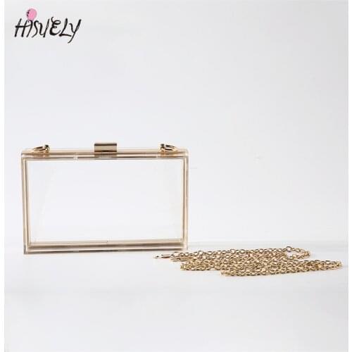 New Acrylic Transparent Women Clear Clutch Bag Chain Luxury designer Handbag Women Messenger Bag Evening Bag Chain Shoulder Bag