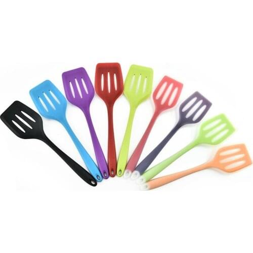 1PCS Silicone Cooking Spatula Household Non Stick Slotted Cooking Spatula Utensil Kitchen Frying Steak Spatula Tools Utensils