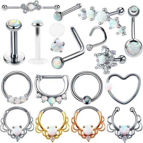 1PC Steel OP17 Nose Piercing Daith Helix Piercing Nose Earring Septum Ear Tragus Cartilage Captive Hoop Ring Labret Body Jewelry