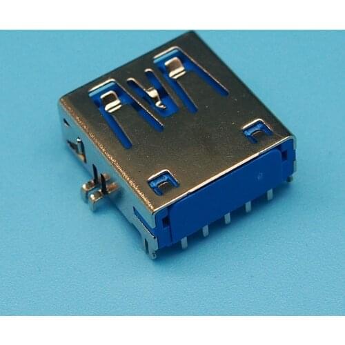 10pcs 3.0 USB Female Socket 90 degree 9P 4 fix feet USB 3.0 Connector