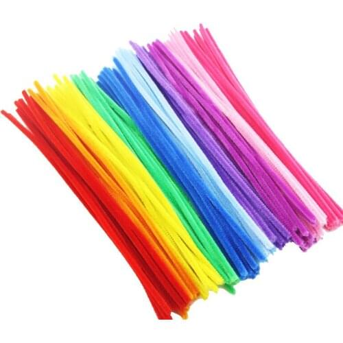 100PCS 30cm Handmade Chenille Stem Pipe Cleaner Craft Supplies Educational Toy for Children Colorful Plush DIY Chenille Sticks