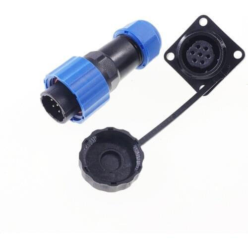 2 Pcs Waterproof Connector IP68 Aviation SD/20 Square Male Female Wire Cable Plug Socket 1/2/3/4/5/6/7/9/10/12/14 Pin M20 Thread