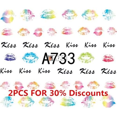 2020 NEW Nail Stickers on Nails Kiss Stickers for Nails Mouth Nail Art Self-adhesive Transfer Stickers Decals nail decoration