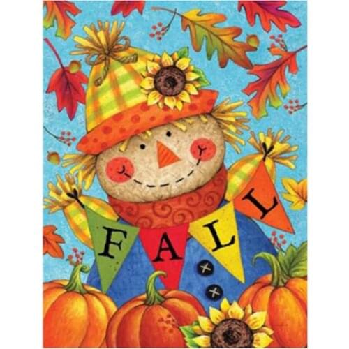 2021 Cartoons 5D DIY Fall Celebrate Diamond Painting Scarecrow Mosaic Embroidery Needlework Cross Stitch Home Decoration