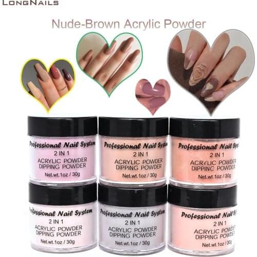 30g/1fl.oz Trendy Dark Sculpture Powder of Manicure Grey,Brown,Pink Purple, Nude 2IN1 Gltter Acrylic Extension Carved Powder 3*3
