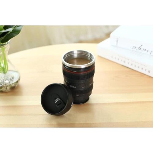 400ML Camera Lens Mug Cup Milk Coffee Tea Travel Mug Stainless Steel Vacuum Flasks Thermal Insulation Cup Kitchen Accessories