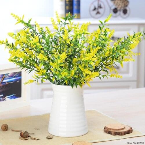 7 heads/pcs Aquatic plants lavender flower bouquet artificial flowers grain Christmas decor romantic simulation plastic flower