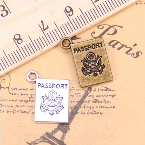 14pcs Charms book passport 18x14mm Antique Pendants,Vintage Tibetan Silver Jewelry,DIY for bracelet necklace
