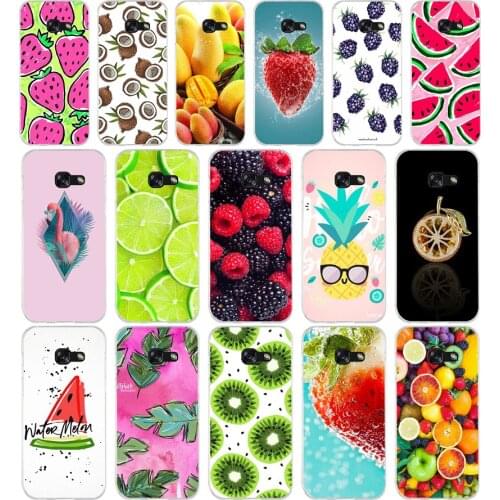 92AAColor of fruit Soft Silicone Tpu Cover phone Case for Samsung A3 A5 A7 A8 2016 2017 2018 A50