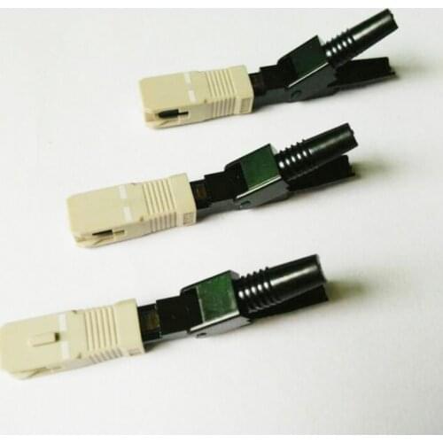 Free shipping 100PCS FTTH SC UPC Optical fiber quick connector SC UPC Embedded Fiber Optic SC Fast Connectors For Cold Splice