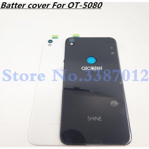 Top Quality For Alcatel Shine Lite OT5080 5080 5080U 5080X Glass Battery Cover Back Door Rear Housing Cover Case
