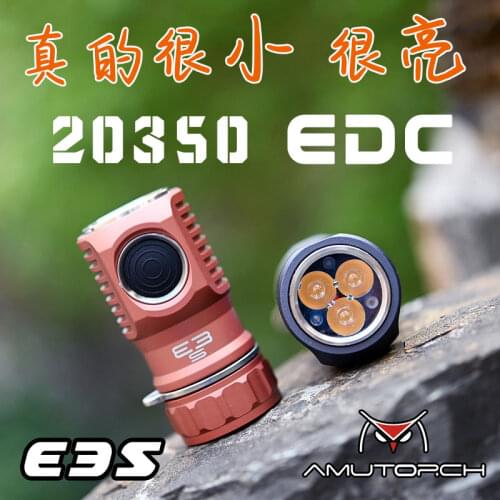 Black flashlight E3S three lights small steel bulb 20350 lithium battery rechargeable strong light 3000 lumens