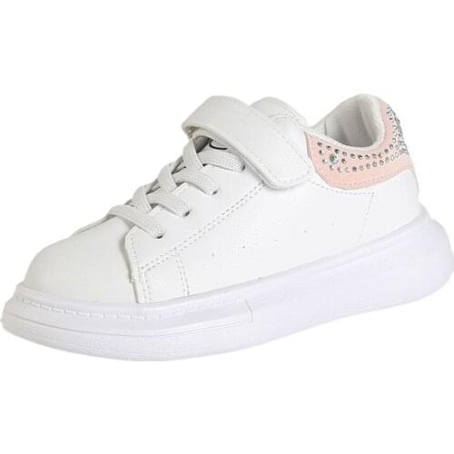CUZULLAA Autumn Kids Rhinestone Decoration Fashion Sneakers Sports Shoes For Children Girls Flat Casual Shoes Size 26-36