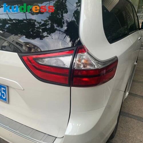 For Toyota Sienna 2019 2020 ABS Carbon Fiber Car Rear Light Cover Trim Taillight Tail Lamp Covers Sticker Styling Accessories