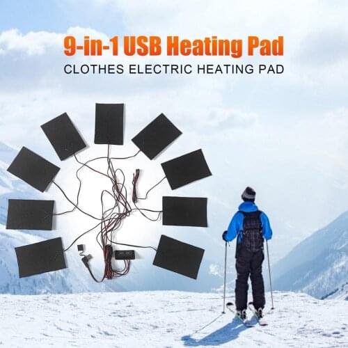 9-in-1 Electric Heating Mat USB Clothes Heater Pad Adjustable Intelligent Dual-control Switch Electric Heating Sheet for Vest