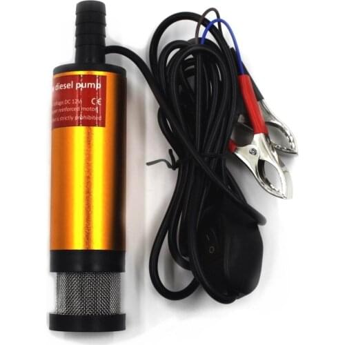 Electric Fuel Submersible Pump 38MM Power By DC 12V Battery Transfer Diesel Oil Water For Car Truck Vehicle With Switch On/Off