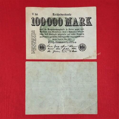 Germany 1923 P-91, 100000 Marks, VF Used Condition, ( Single Side Print ) Real Original Note