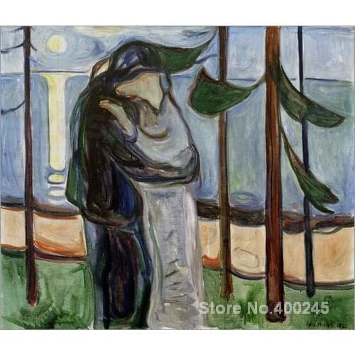 Oil Painting Expressionism Kiss on the beach Edvard Munch Hand painted High quality