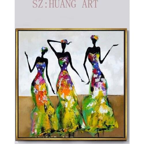 Mintura Hand Painted Dancing Girls Oil Paintings On Canvas Modern Abstract Wall Art Wall Picture For Living Room Wall Decor Gift