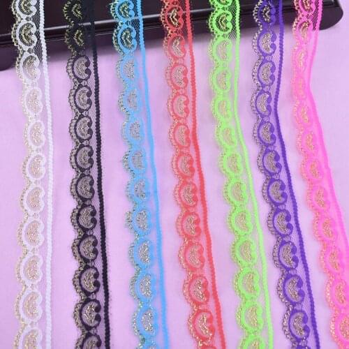 10yards/lot Lace Ribbon Roll Tape 22mm Width Clothing Wedding Dress Jewelry Embroidered Net Lace Trim Fabric for Sewing Applique
