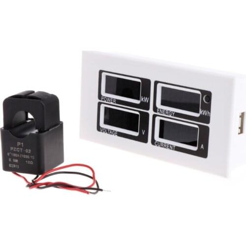 Fashion 4in1 Digital Ammeter Voltmeter Watt Power Energy Meter AC 80-260V 100A PZEM-004