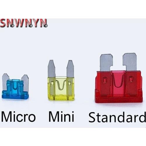 50Pcs Micro Mini standard 3/5/7.5/10/15/20/25/30/35/40A 10 car fuse Assortment Auto Blade Type Fuse Set Truck Fuse Car