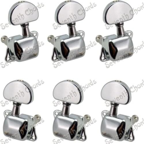 A Set Big Semicircle Shape Handle Chrome Semiclosed Machine Heads Tuners Tuning Pegs keys for Acoustic Guitar