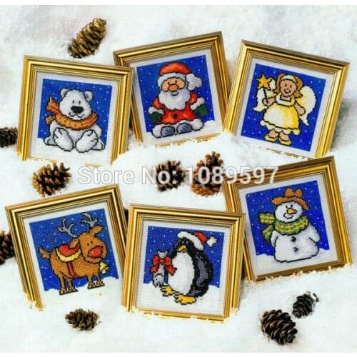Fishxx new cartoon cross stitch European magazine models Crazy28-2 Christmas elements 6 patterns
