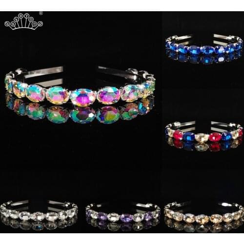 New Women Full Crystal Simple Hairbands Headband Hair Hoops Head Band Lady Fashion Wedding Hair Accessories