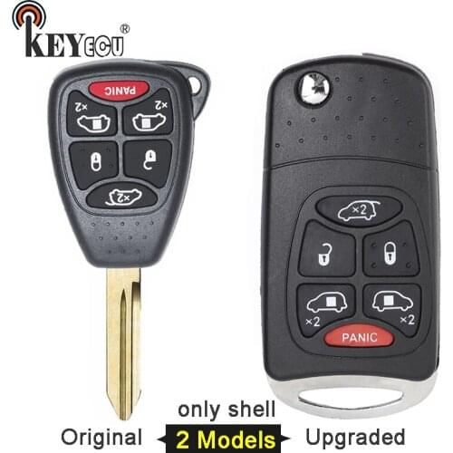 KEYECU for Chrysler Town&Country for Dodge Grand Caravan for Jeep Original/ Upgraded Flip 5+1 6 Button Remote Key Shell Case Fob