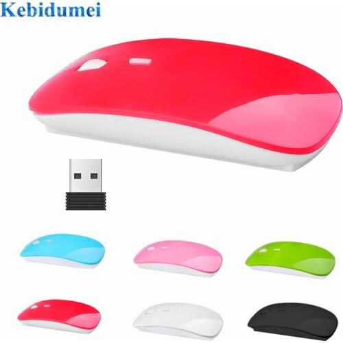 Portable Mini Optical Wireless Mouse 2.4Ghz With USB Receiver Thin Mice For Apple Mac Laptop Power Switch Mice
