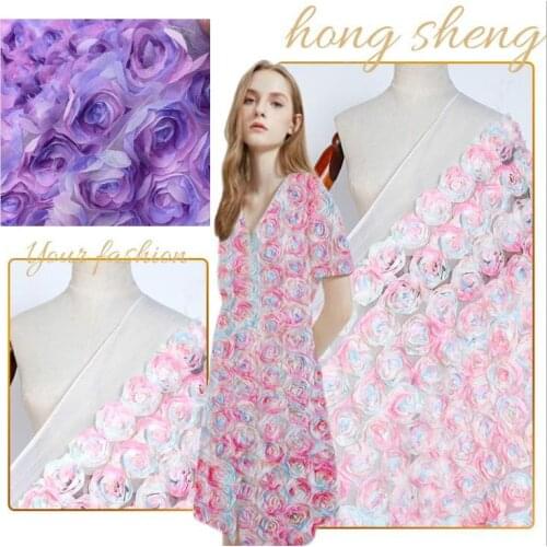 Mesh embroidery multicolor rose three-in-one embroidery cloth