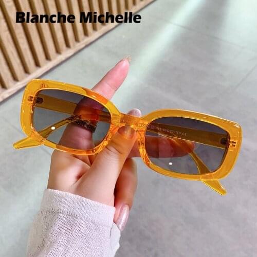 New Vintage Small Rectangular Women Polarized Sunglasses Luxury Designer Sun Glasses Gradient UV400 Shades 2021 Oculos With Box