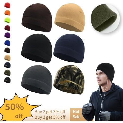 Winter Knitted Hats Men Women Winter Fleece Hats Windproof Warm Sports Cycling Women Mens Warmer Bonnet Hat