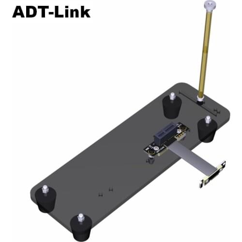 PCIe X1 PCI-E 3.0 1X 90 Degree Extender Ribbon Adapter Extension Cable With Vertical Bracket Stand Holder Base Bracket ADT Cable