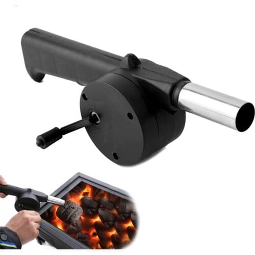 Outdoor stainless steel Barbecue Fan Hand-cranked Air Blower Portable BBQ Grill Fire Bellows Tools Picnic Camping Accessories