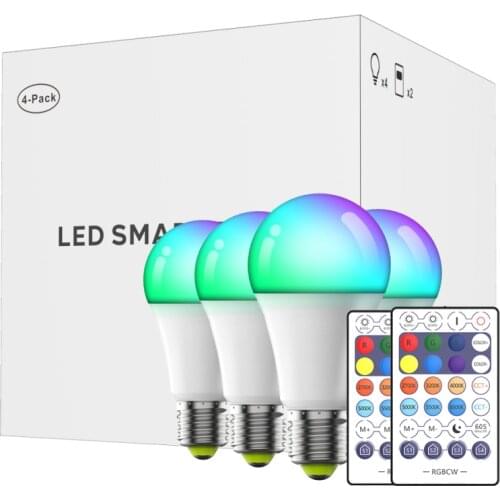 1-4PCS 10W WiFi Bluetooth Smart LED Light Bulb E27 Dimmable Remote Control Lamp Work With Alexa Google Home Magic Home Pro App