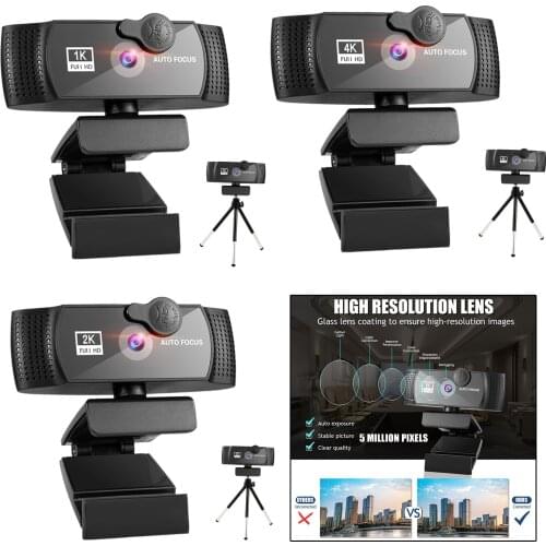 Webcam 1080p HD w/ Noise-Cancelling Microphone Privacy Protection USB for Gaming Online Learning with Beauty Retouch Computer