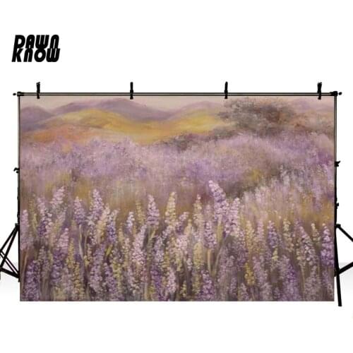DAWNKNOW Lavender Vinyl Photography Background For Baby Oil Painting Photo Shoot Backdrop For Birthday Party Photo Studio G904
