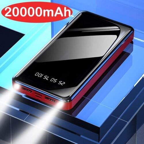 20000mAh Power Bank Built in Cable Portable Charger External Battery Pack Powerbank for iPhone Huawei Samsung Xiaomi Poverbank